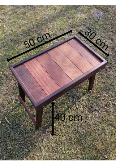 Birayse Ahşap Kamp Sehpası Paralel Kahverengi