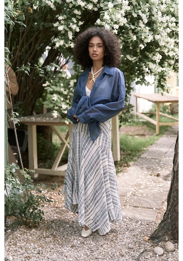 Mai Collection Mai Studios Co. Syaritta Oversize İndigo Transparan Gömlek İndigo