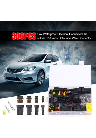 Konesam 306 Adet Araç Su Geçirmez Bağlantı Seti - 1-6 Pinli Kablolu Konnektörler, Ip68 Su Geçirmez, Motosiklet-araç Uyumlu, Pratik Kurulum