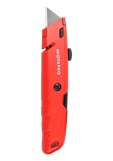 Workpro Wp213009 Ağır Hizmet Alüminyum Gövde Geri Çekilebilir Rötuş Maket Bıçağı + 5 Adet Yedek Bıçak Fr Wp213009