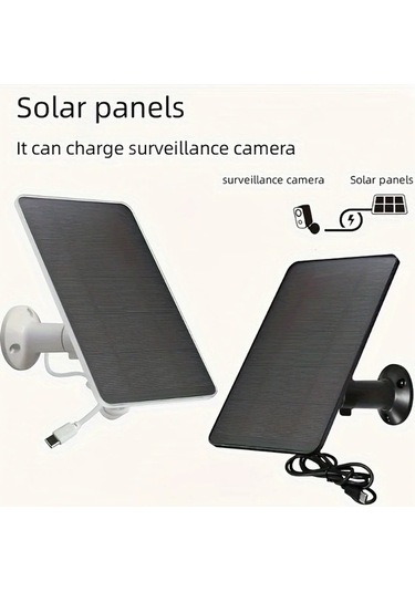 Besthome1 Dream011 2/3 Adet Beyaz Güneş Panelleri, Dış Mekan Kameralar & Fanlar İçin Şarj Power Bank Uyumlu Type C Usb