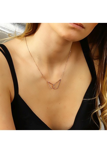 Kuyumcudukkani "sen Ve Ben"elişidamla Figürlü Kolye-37098-r Rose Gold