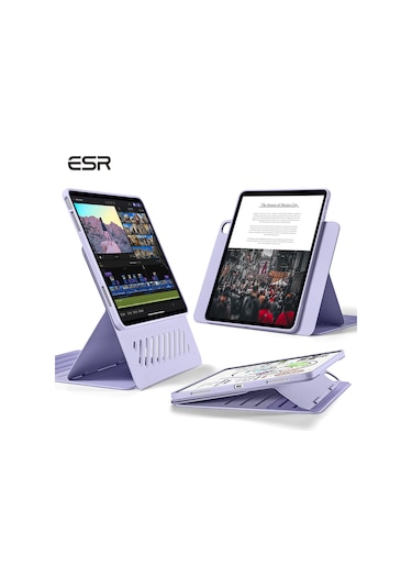 Apple Uyumlu iPad Air 13 M2-m3 2024 Shift Kılıf-mor Kapaklı Kılıf