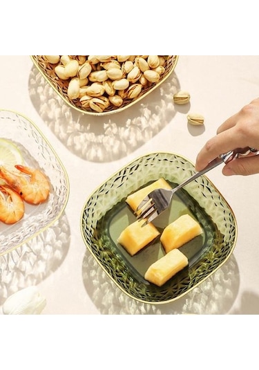 Mavi Tükürük Kemik Çanak Çok Fonksiyonlu Kalınlaşmış Taban Işık Lüks Stil Yarı Saydam Depolama Plakası Ev Gereçleri