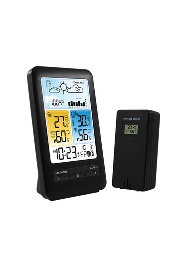 Lcd Hava İstasyonu Alarm Saat Ertelemeli Dijital İç Siyah