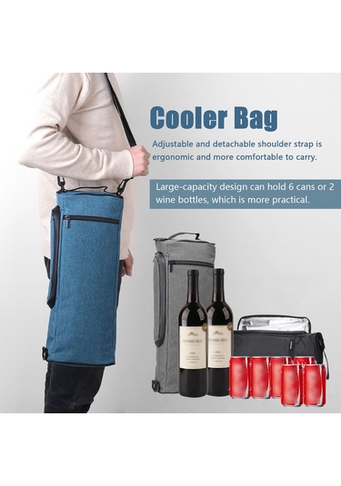 Yaozixa Golf Ve Piknik İçin Taşınabilir Soğutma Çantası - Isı Ve Soğuk Saklama, Oxford Kumaş, Gri Renk Gri