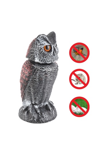 Tenfowee Bahçe Taşıtları: Plastik Sallanan Kafa Baykuşu - Kuş Ve Haşere Kovucu, Bahçe Dekorasyonu, Dış Mekan Koruması