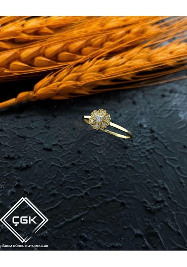 Çgk Çiğdem Gürel Kuyumculuk Çıtır Kalpli Yüzük Gold