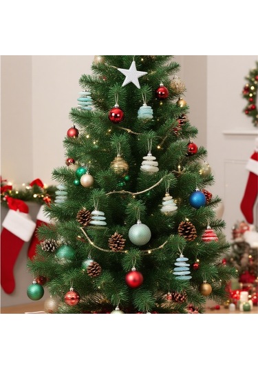 Moveevo 2025 Deniz Camı 2d Noel Ağaçlı Advant Kalenderi - Akrilik Askı Ve Kutu Seti Yeşil Renk