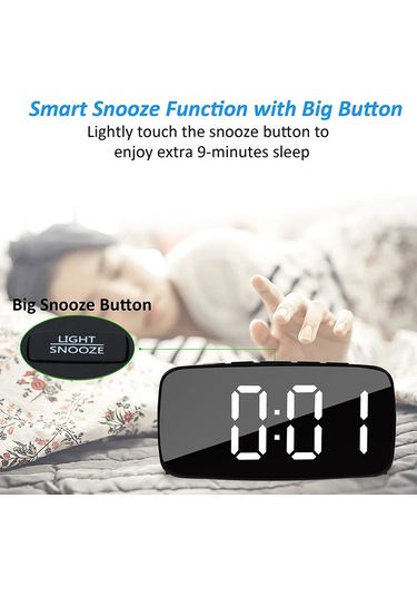 Bed Shaker Ile Süper Yüksek Sesli Titreşimli Çalar Saat Black