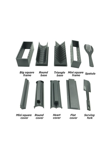 Wezone 10 Parça Sushi Oluşturma Seti - Yemek Dereceli Pp Malzeme İle 8 Farklı Şekil, Basit Kullanim, Hızlı Şekillendirme, Uygun Boyut Ve Temizleme Kolaylığı Çok Renkli