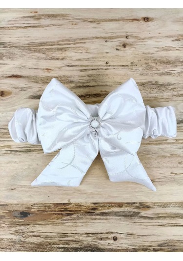 Yenidoğan Pırıltı Taç Nakışlı İnci Delüks Kundak Bebek Battaniyesi Ekru Ekru