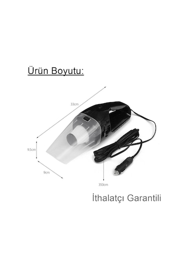 Reidan Çakmaklık Girişli Islak - Kuru Toz Temizleyici Oto Araç Süpürgesi