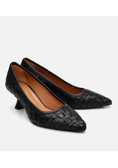 Hotiç Kadın Deri Siyah Örgü Detaylı Stiletto 01ayh304160a100 Siyah