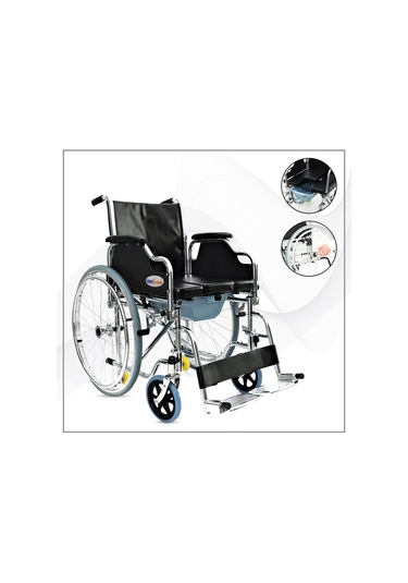 Whitwheels Lazımlıklı Kromajlı Tekerlekli Sandalye