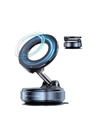 Manyetik Magsafe İle Uyumlu 360 Dönen Ayarlanabilir Araç İçi Telefon Tutucu Vakumlu Katlanabilir K007