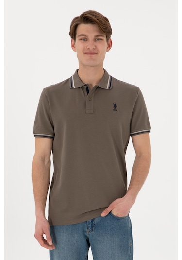 U.s. Polo Assn. Erkek Vizon Tişört Basic 50306011-vr052 Vizon