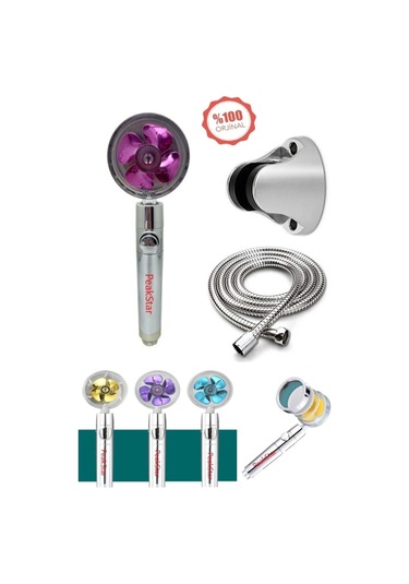 Turbo Duş Başlığı Seti Basınçlı Ayarlanabilir Su Tasarrufu Hortum Ve Mafsal Seti Diğer