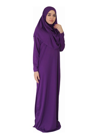 Koyu Menekşe Moru Fermuarsız Namaz Elbisesi Koyu Mor