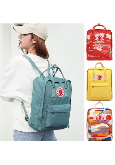 Dofolink Unisex Günlük Sırt Çantası Mavi 16l Vinyl Nylon Kaplama Fermuar Kapatma 1 Kayar + 1 Dış Cep Çok Renkli