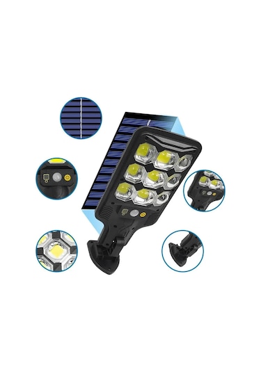 Xtechnx Cihan144718 Powermaster Hs-8037b Solar 9 Cob Ledli Hareket Sensörlü Sokak Lambası