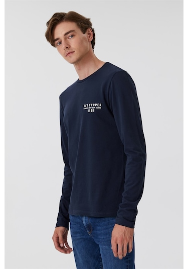 Lee Cooper Renzo Erkek O Yaka Uzun Kol T-Shirt Lacivertvert-15362 Lacivert