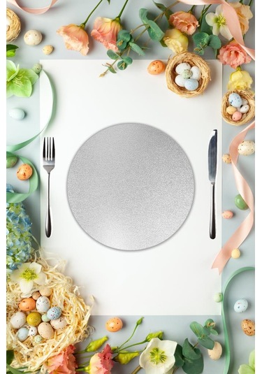 Çap 27gümüş Parıltı Desenli Cam Sunumluk Amerikan Servis Supla