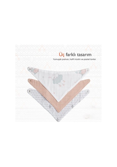 Gezenbebe Hero 3'lü Bebek-çocuk Fular Önlük Seti Pembe