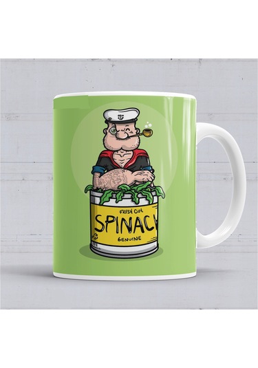 Popeye Spinach Temel Reis Kupa Bardak Porselen No36196 Karışık