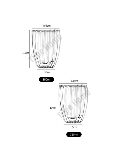 2'li Çift Cidarlı Burgulu Kristal Cam Bardağı Çay Süt Kahve Kupası Sıcak & Soğuk İçecek Bardak Seti