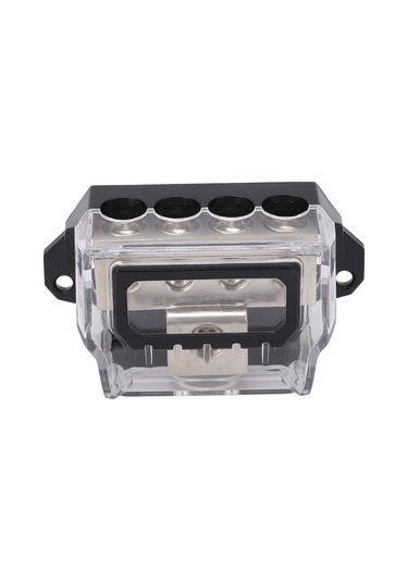 Reedark Araç Ses Sistemi Güç Dağıtım Bloku - 1 Adet 0 Gauge Giriş Ve 4 Adet 4 Gauge Çıkışlı, Çinko Alaşımlı Nikel Kaplama, Araç Ve Bot Uyumlu