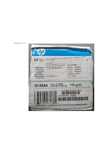 Q1426a Hp Evrensel Yüksek Parlak Fotoğraf Kağıdı 610 Mmx 30.5 Orj