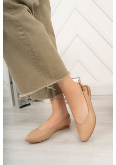 Kadın Misty Ten Cilt Arkası Acık Sivri Burun Günlük Babet Ten Rengi