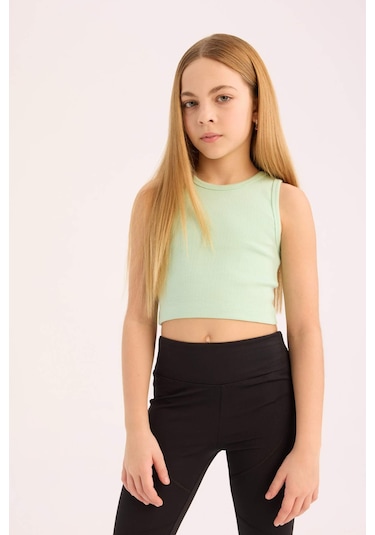 DeFacto Kız Çocuk Bisiklet Yaka Basic Düz Atlet D9097A825HSGN240