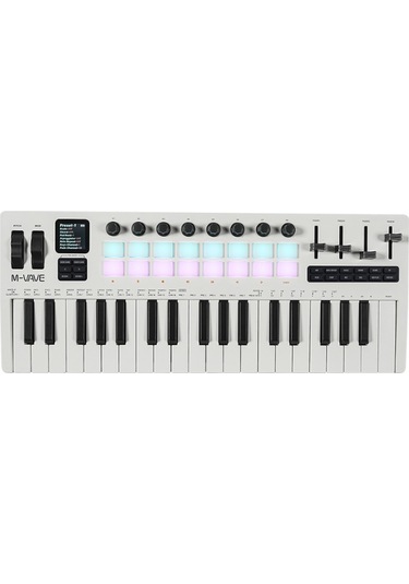 M-vave Smk 37 Pro Midi Klavye Beyaz