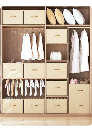 Dancemonkey Cbtx 42l Katlanabilir Yıkanabilir Saklama Kutusu - Taklit Keten Organizatör, Giysi Ve Yatak İçin Bej 140l