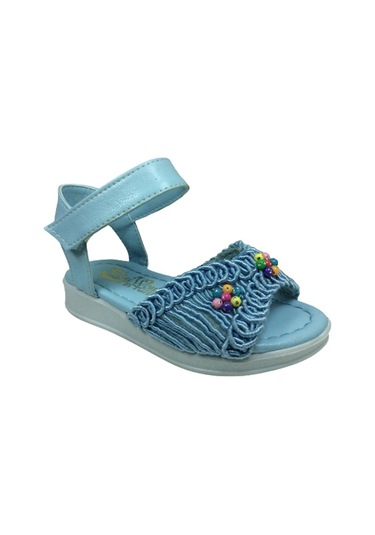 Ortopedikal 1506 (Plm) Kız Çocuk Sandalet Ayakkabı Dantelli Triko (539772405) Mavi