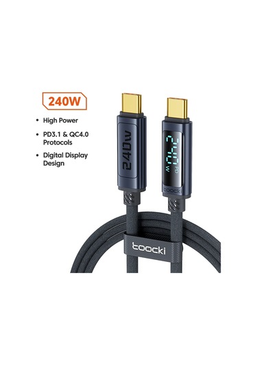 Toockitoocki 240w Usb C Şarj Kablosu Pd 3.1 Hızlı Şarj Iphone Uyumlu 15/16 Xiaomi 12/13 Samsung S23 Macbookbej1m