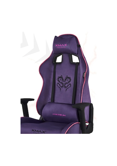 Rio Plus Balerion Terletmez Kadife Kumaş Mor Gaming Oyuncu Koltuğu -6 Mor