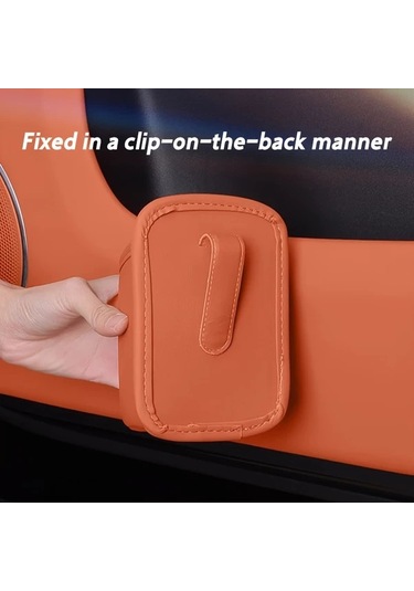 Chuangyinshop Orange 2 Adet - Kaymaz Kupa Tutucu Organizatör, Pu Deri Spillsiz Araç Çok Fonksiyonlu Saklama Kutusu