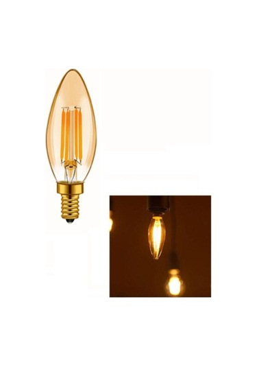 Ct-4280 4 Watt Rustik Led Buji Ampul A14 Amber Tekli Cool White E27 Led Ampul 6 Watt Yok A'dan G'ye