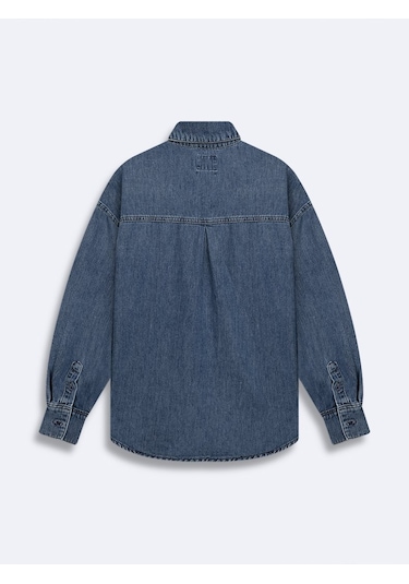 Ltb Glenna Oversize Jean Mavi Gömlek Mavi L