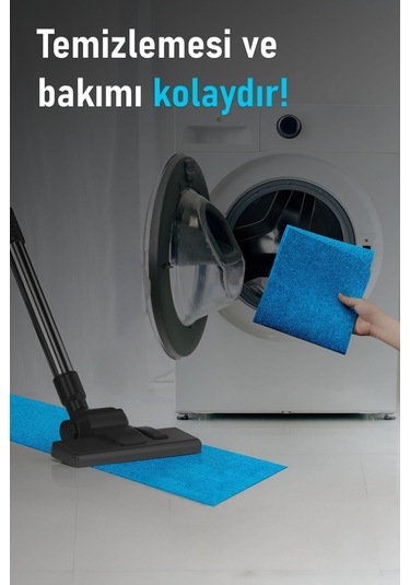 Halifleks Yapışkan Tabanlı Merdiven Basamak Paspası Rip Halı Kaymaz Tabanlı - Boncuk Mavi Boncuk Mavi