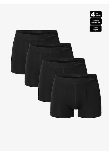 Erkek Boxer 4lü Paket Daily Comfort 9690 - Siyah Siyah