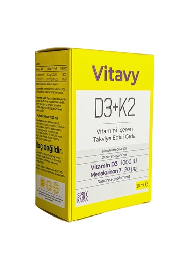 Vitavy D3K2 Vitamini Sprey 20 ML 140 Puff
