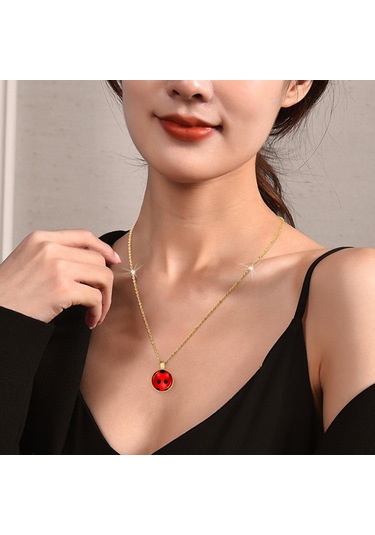 Jwl Mucizevi Uğurböceği Marinette Kolye Ladybug Kwami Mucize Kırmızı