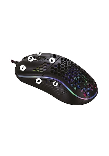 Lunatic Sparrow 6400 Dpi Rgb Ledli Makrolu Oyuncu Mouse