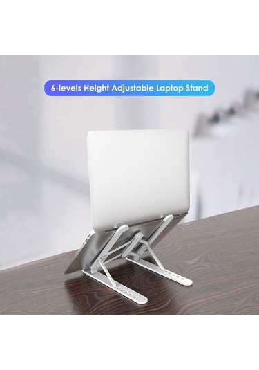 Novahub 6 Kademeli Ayarlanabilir Katlanabilir Dizüstü Bilgisayar Standı - Siyah - Ofis/ev Kullanımı İçin Optimize Edilmiş