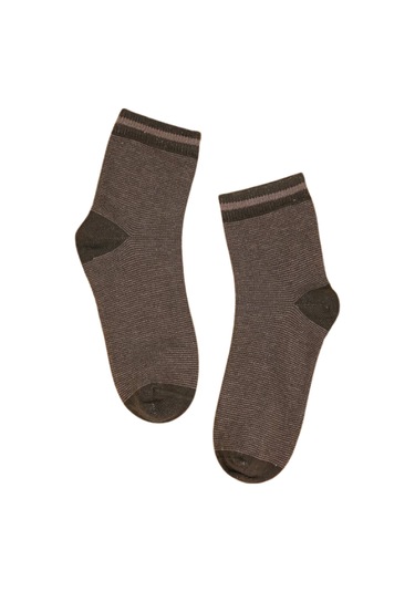 Erkek Çocuk Çorap Soket 4 Çift Siyah-lacivert-kahve-yeşil-1884 ÇoK Renkli