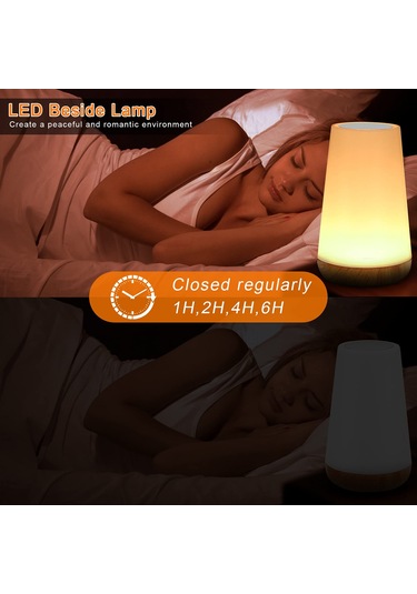 Led Gece Lambası, Dokunmatik Kısılabilir Atmosfer Masa Lambası, Doğal